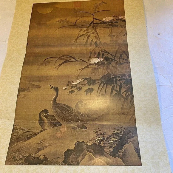 Antique Rare Geese On An Autumn Bank Lu Chi, Ming 1488-1505 Dynasty Art Print - Picture 2 of 4